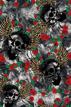 骷髅印花华亿平台图片