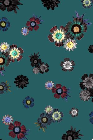 手绘花卉印花华亿平台图片