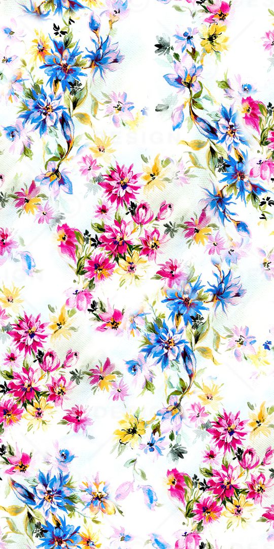 抽象花卉印花华亿平台图片