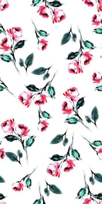 抽象花卉印花华亿平台图片