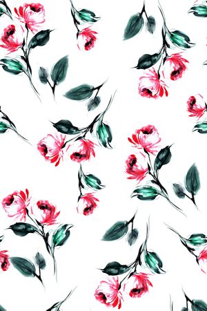 抽象花卉印花华亿平台图片