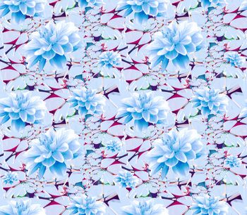 水彩花卉印花华亿平台图片