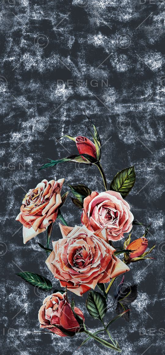 手绘花卉印花华亿平台图片