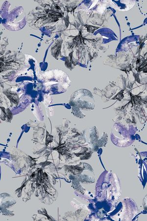 手绘花卉印花华亿平台图片