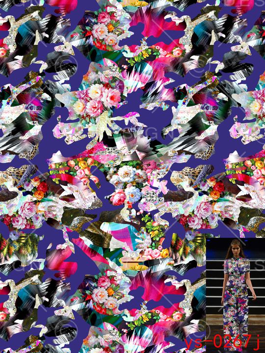 民族花卉印花华亿平台图片