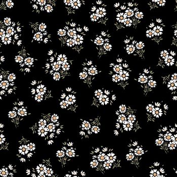 黑底花卉印花华亿平台图片