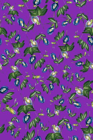 手绘花卉印花华亿平台图片