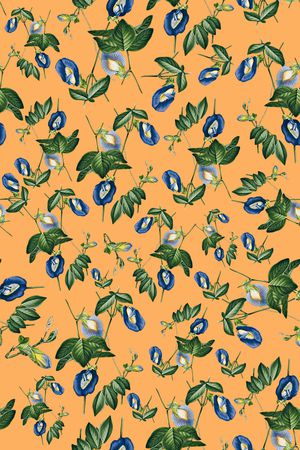 手绘花卉印花华亿平台图片