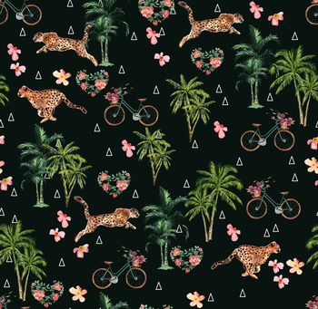 1088468-180627椰子树回路墨绿底