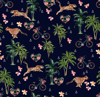 1088469-180627椰子树回路深蓝底