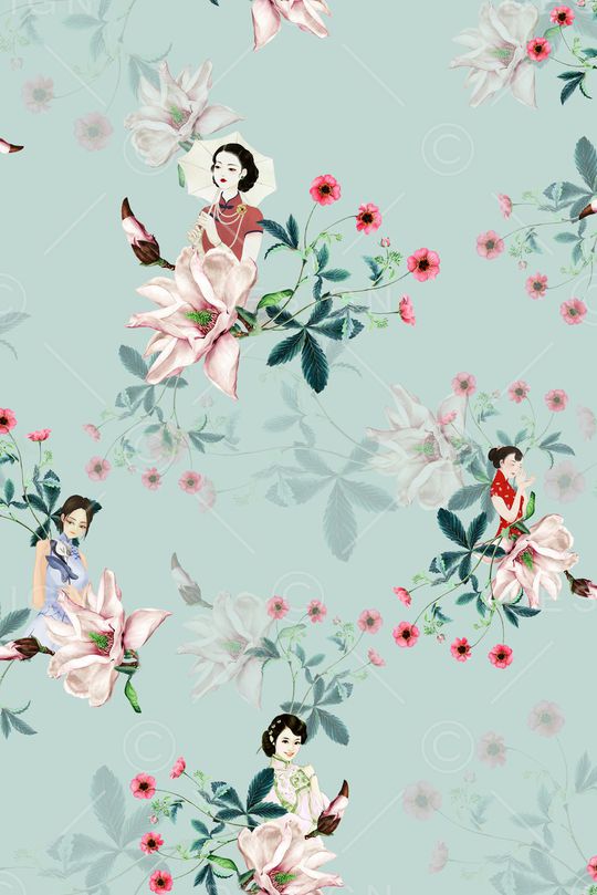 花卉印花华亿平台图片