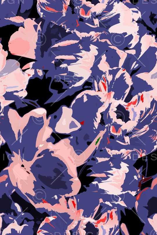 抽象花卉印花华亿平台图片