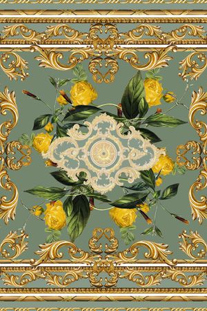 卷草印花华亿平台图片