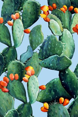 仙人掌印花华亿平台图片