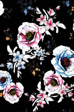 水彩花卉印花华亿平台图片