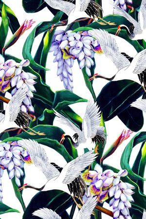 仙鹤印花华亿平台图片