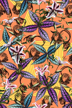 手绘花卉印花华亿平台图片