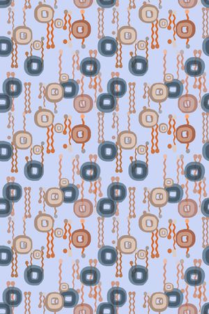 手绘线条笔触印花华亿平台图片