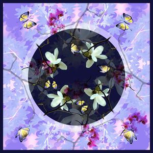 玉兰花印花华亿平台图片