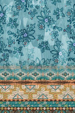 几何花卉印花华亿平台图片