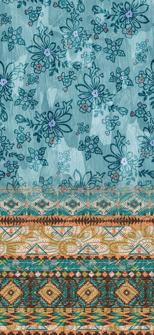 几何花卉印花华亿平台图片