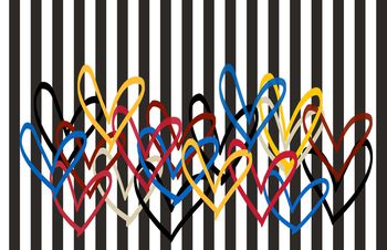 黑白条纹印花华亿平台图片