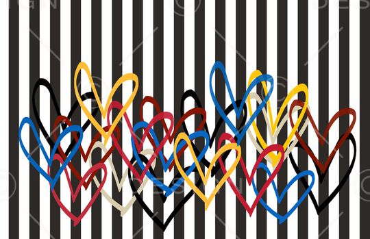 黑白条纹印花华亿平台图片