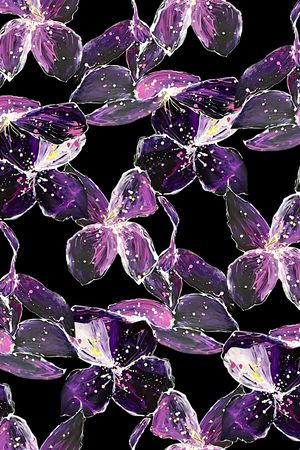 水彩花卉印花华亿平台图片