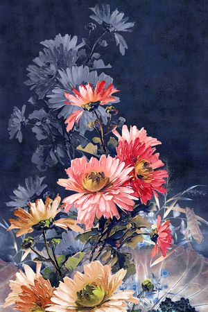 中国风定位花印花华亿平台图片