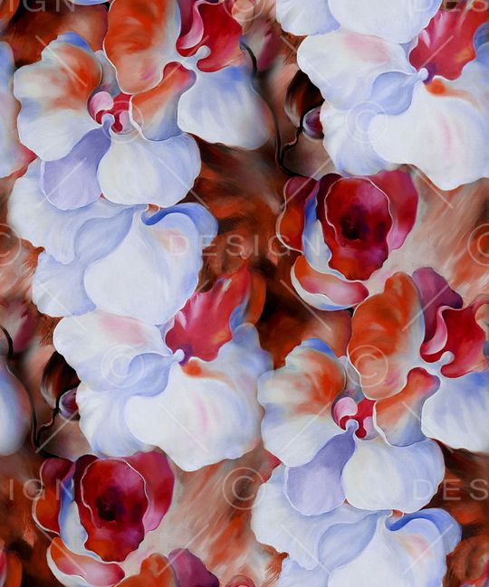 手绘花卉印花华亿平台图片