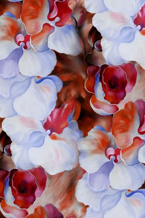 手绘花卉印花华亿平台图片