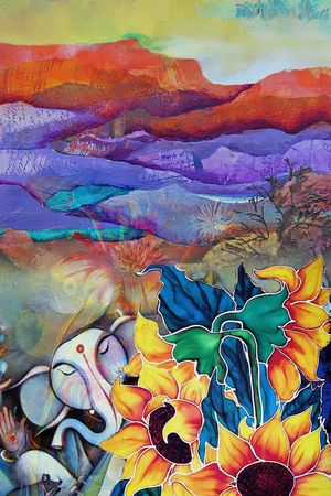 向日葵印花华亿平台图片