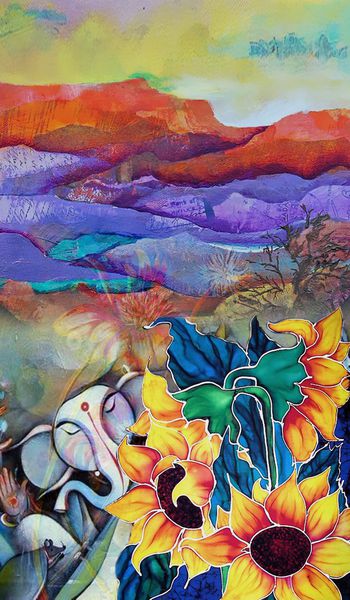 向日葵印花华亿平台图片