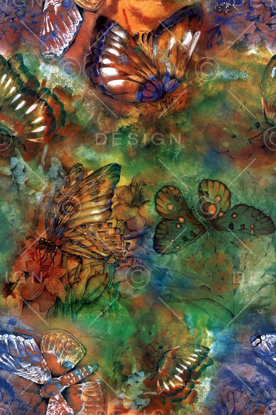 蝴蝶印花华亿平台图片