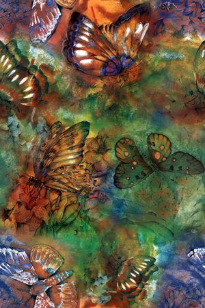 蝴蝶印花华亿平台图片