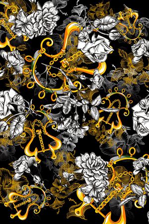 手绘花卉印花华亿平台图片