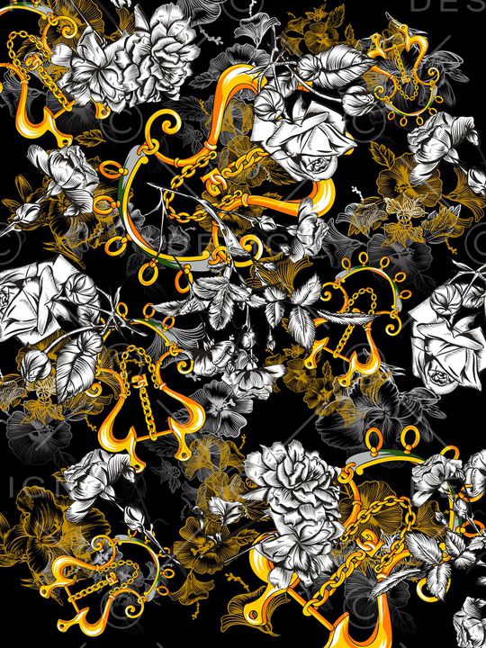 手绘花卉印花华亿平台图片