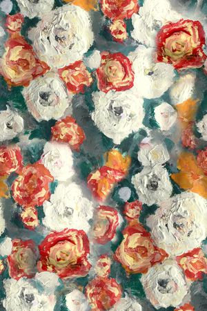 手绘花卉印花华亿平台图片