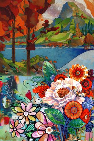 抽象印花华亿平台图片