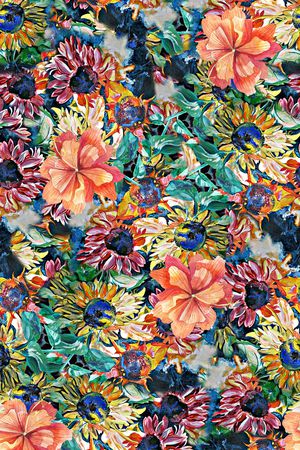 抽象花卉印花华亿平台图片