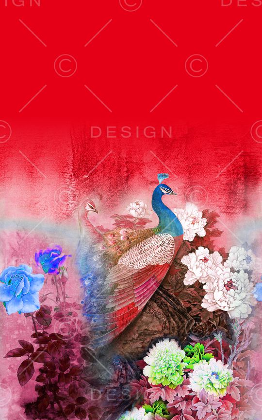 中国风定位花印花华亿平台图片