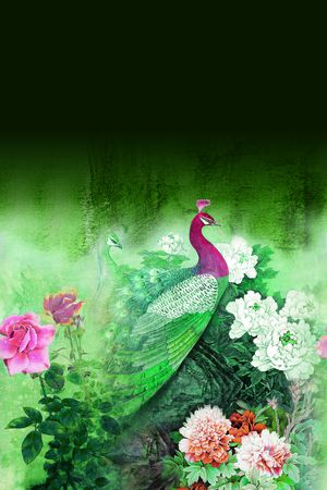 中国风定位花印花华亿平台图片