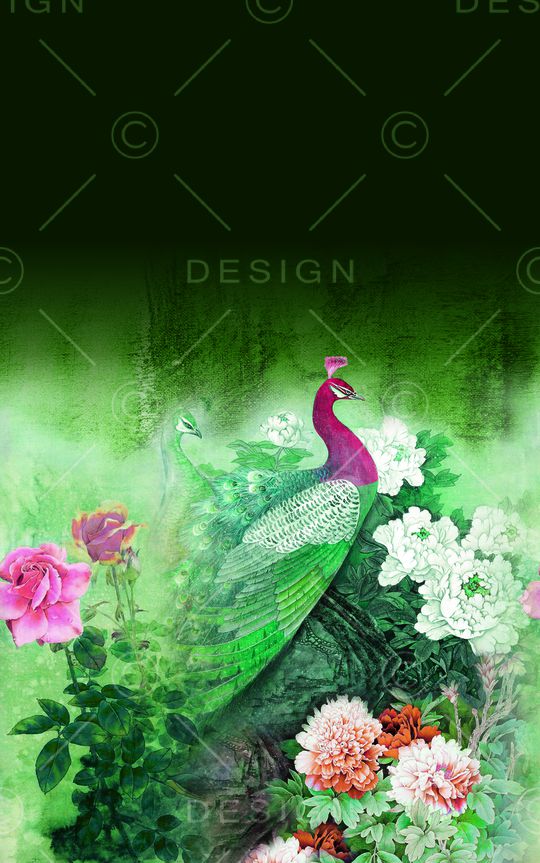 中国风定位花印花华亿平台图片