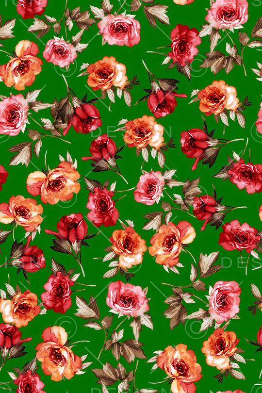 水彩花卉印花华亿平台图片