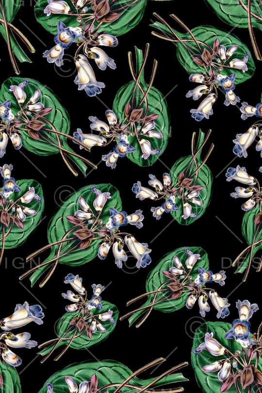 手绘花卉印花华亿平台图片