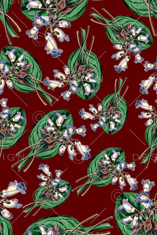 手绘花卉印花华亿平台图片