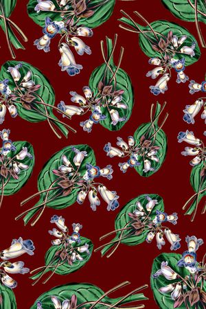 手绘花卉印花华亿平台图片