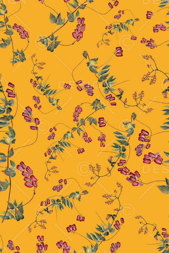 手绘花卉印花华亿平台图片