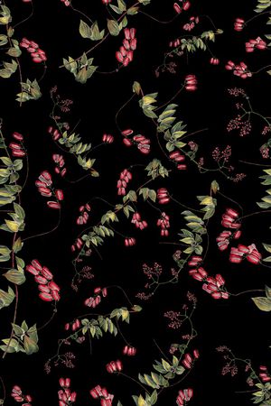 手绘花卉印花华亿平台图片