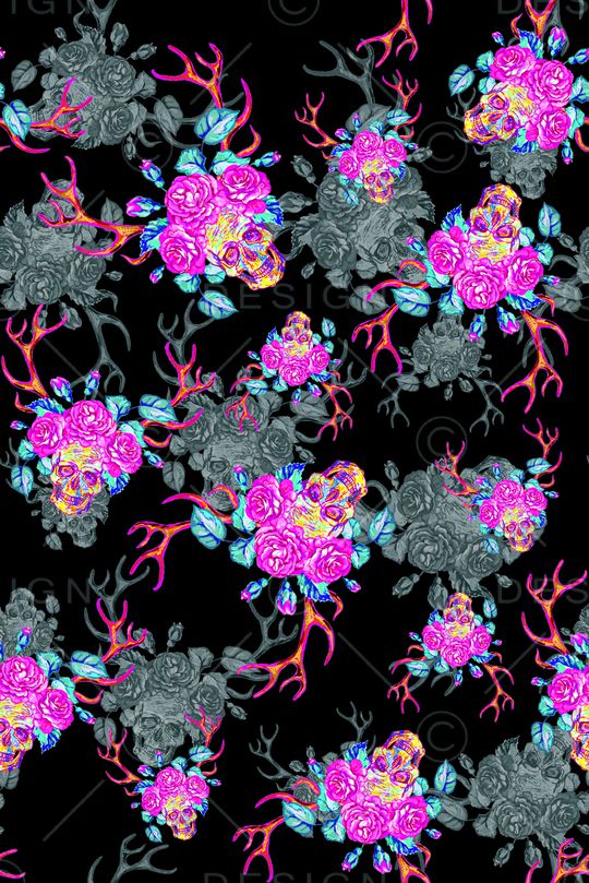 手绘花卉印花华亿平台图片